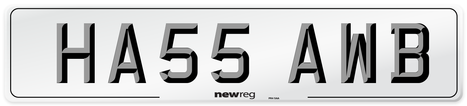 HA55 AWB Number Plate from New Reg
